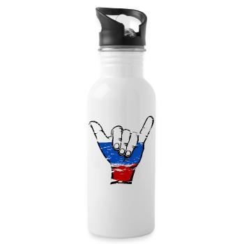 Symbole de surf du drapeau de la Russie utilisé - Gourde avec paille intégrée - blanc - Droite
