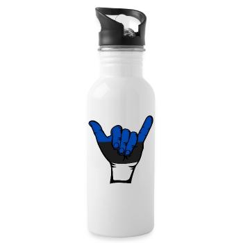 Estonia Flag Surfing Symbol - Water bottle with straw - white - Right