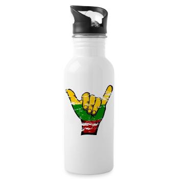 Lithuania Flag Surfing Symbol Used - Water bottle with straw - white - Right