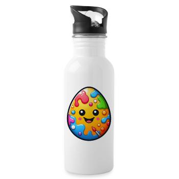 Osterei - Trinkflasche mit integriertem Trinkhalm - Weiß - Rechts