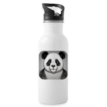 Cool Panda - Water bottle with straw - white - Right