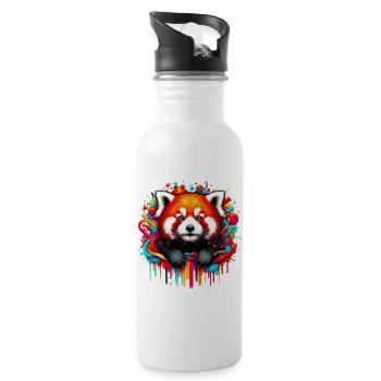 Petit panda - Gourde avec paille intégrée - blanc - Droite