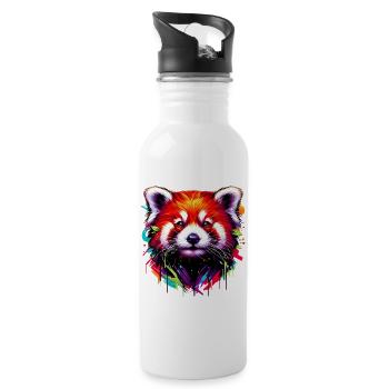 Petit panda - Gourde avec paille intégrée - blanc - Droite