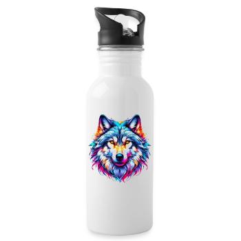 Loup - Gourde avec paille intégrée - blanc - Droite