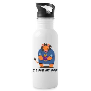 I love m’y dad - Gourde avec paille intégrée - blanc - Droite