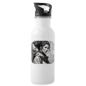 Cool Fantasy Girl - Water bottle with straw - white - Right