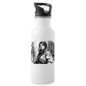 Cool Fantasy Girl - Water bottle with straw - white - Right