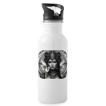 Cool Fantasy Girl - Water bottle with straw - white - Right