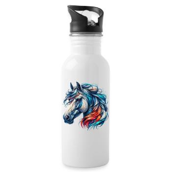 Cheval - Gourde avec paille intégrée - blanc - Droite