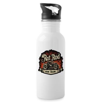 Ratsking Ratlook Shirt – Rustic Custom Style - Water bottle with straw - white - Right
