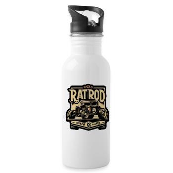 Ratsking Ratlook Shirt – Rustic Custom Style - Water bottle with straw - white - Right