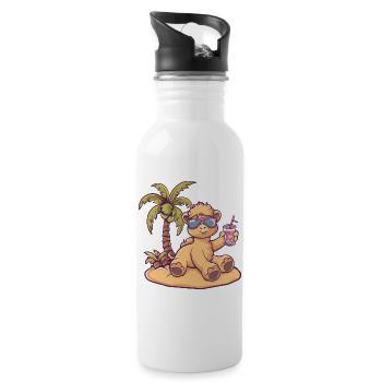 Palmier d’été de l’île Camel - Gourde avec paille intégrée - blanc - Droite
