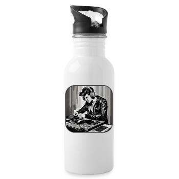 Cool Music DJ - Water bottle with straw - white - Right