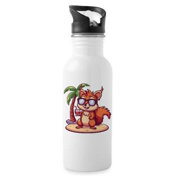 Palmier d’été de l’île Squirrel - Gourde avec paille intégrée - blanc - Droite