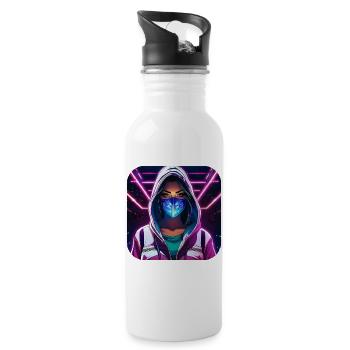 Fille Cyberpunk Cool VI - Gourde avec paille intégrée - blanc - Droite