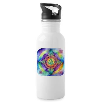 Symbole aux couleurs vives - Gourde avec paille intégrée - blanc - Droite