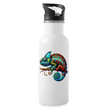 Chameleon - Water bottle with straw - white - Right