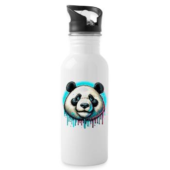 Panda - Gourde avec paille intégrée - blanc - Droite
