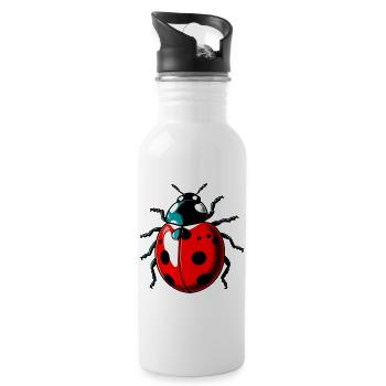 Coccinelle - Gourde avec paille intégrée - blanc - Droite