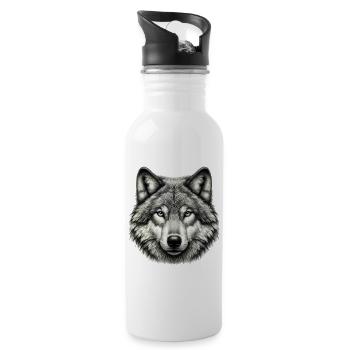 Loup - Gourde avec paille intégrée - blanc - Droite