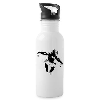 Dancing Chimpanzee - Water bottle with straw - white - Right