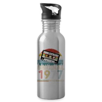 Vintage 1977 Cadeau Anniversaire 47 ans - Gourde avec paille intégrée - argent clair - Droite