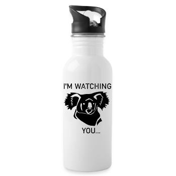 Koala is watching you - Water bottle with straw - white - Right