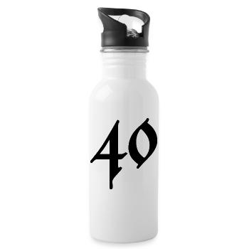 40. 40 YEARS. 40th ANNIVERSARY. 40 YEARS ANNIVERSARY. - Water bottle with straw - white - Right