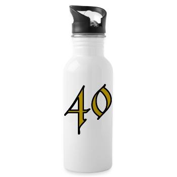 40. 40 ANS. 40e ANNIVERSAIRE. ANNIVERSAIRE 40 ANS. - Gourde avec paille intégrée - blanc - Droite