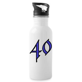 40. 40 YEARS. 40th ANNIVERSARY. 40 YEARS ANNIVERSARY. - Water bottle with straw - white - Right