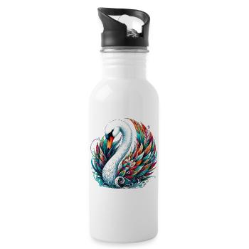 Swan - Water bottle with straw - white - Right