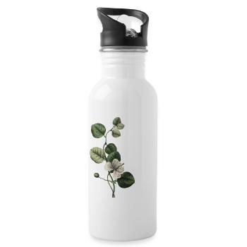 Green Botanical Letter L - Water bottle with straw - white - Right