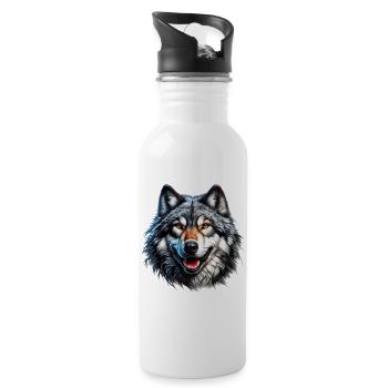 Wolf - Water bottle with straw - white - Right
