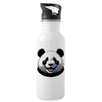 Panda - Trinkflasche mit integriertem Trinkhalm - Weiß - Rechts