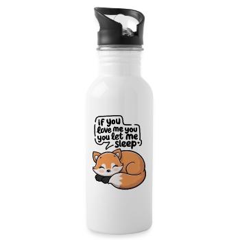 Si tu m’aimes, tu me laisses dormir renard - Gourde avec paille intégrée - blanc - Droite