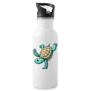 Tortue Handstand Salto Gymnastique Sports - Gourde avec paille intégrée - blanc - Droite