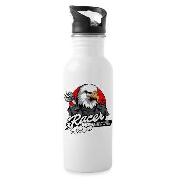 BIKER EAGLE - Water bottle with straw - white - Right