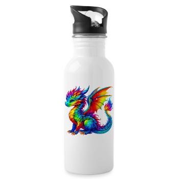 Dragon - Water bottle with straw - white - Right