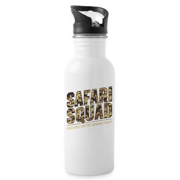 Safari Squad - Abenteuer Zusammen, Erinnerungen - Trinkflasche mit integriertem Trinkhalm - Weiß - Rechts
