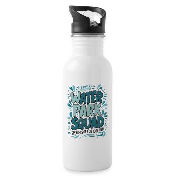 Familienurlaub Wasserpark Team Spaß - Trinkflasche mit integriertem Trinkhalm - Weiß - Rechts