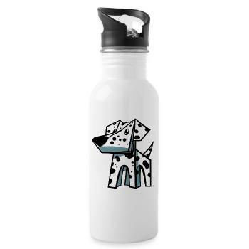 Dalmatian Dog - Water bottle with straw - white - Right