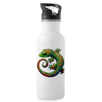 Gecko - Water bottle with straw - white - Right