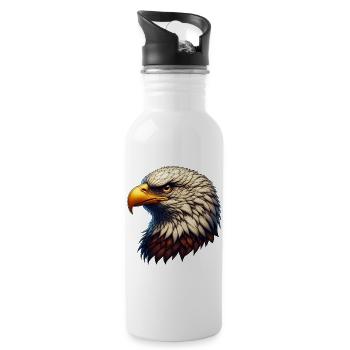Adler - Trinkflasche mit integriertem Trinkhalm - Weiß - Rechts