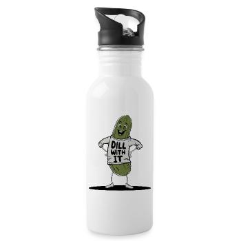 Dill Mit Es Lustiges Pickle Pun - Trinkflasche mit integriertem Trinkhalm - Weiß - Rechts