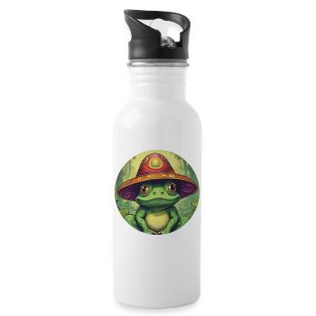 Psychedelic Frog II - Water bottle with straw - white - Right