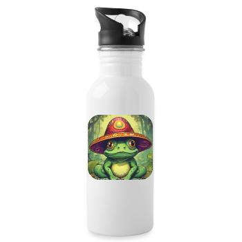 Psychedelic Frog I - Water bottle with straw - white - Right