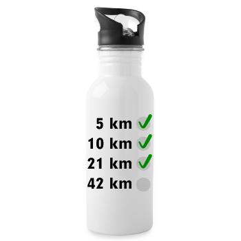 Marathon Checkliste - Trinkflasche mit integriertem Trinkhalm - Weiß - Rechts