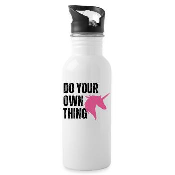 Do your own thing - Trinkflasche mit integriertem Trinkhalm - Weiß - Rechts
