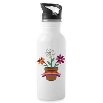 lesbian flowers - Trinkflasche mit integriertem Trinkhalm - Weiß - Rechts