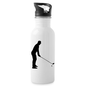 golfer - Trinkflasche mit integriertem Trinkhalm - Weiß - Rechts